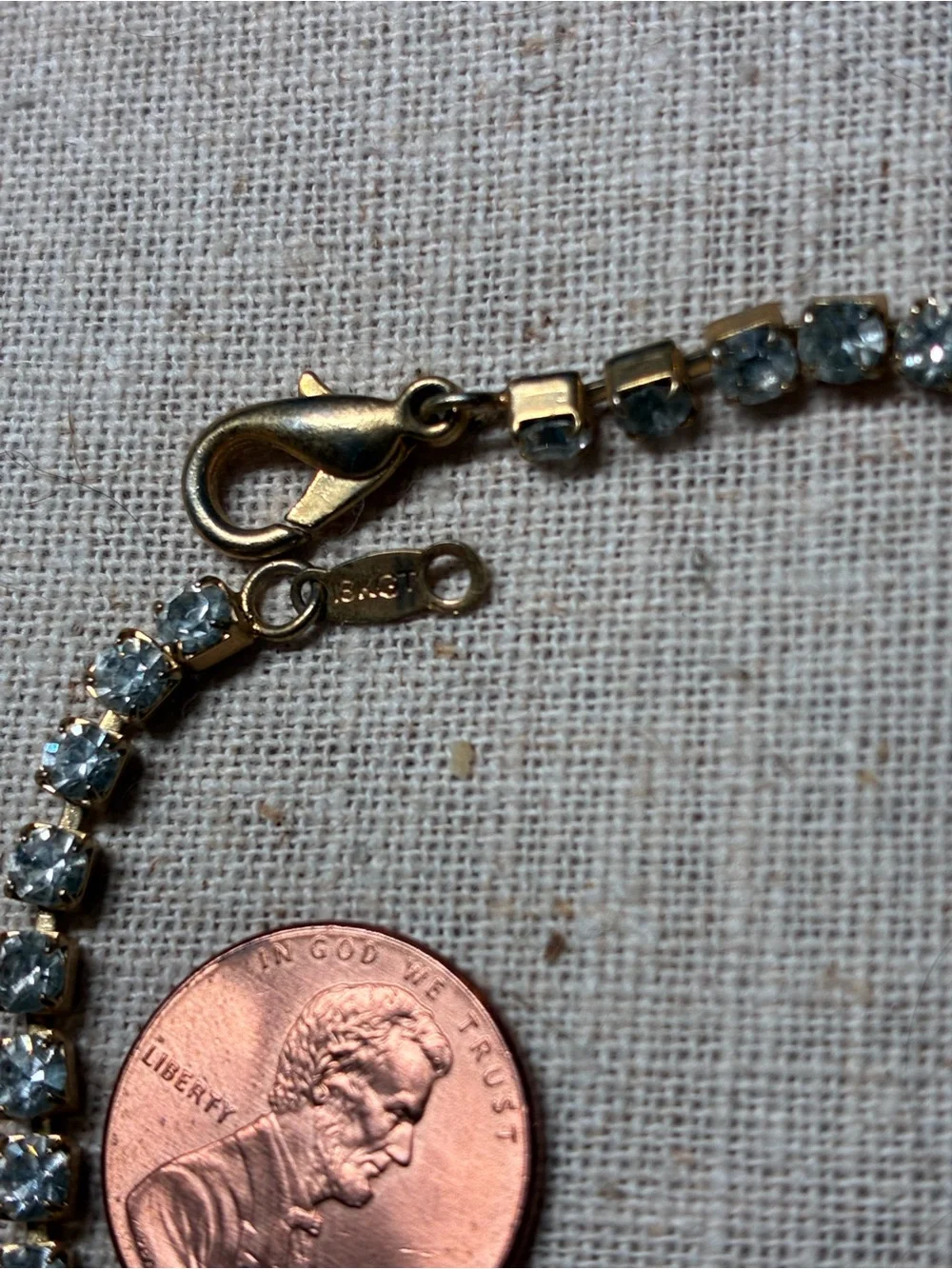 Vintage Gold-Tone Crystal Tennis Bracelet - Classic Women's Jewelry 7.25” long